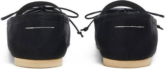 MM6 Maison Margiela logo-strap ballerina shoes Black