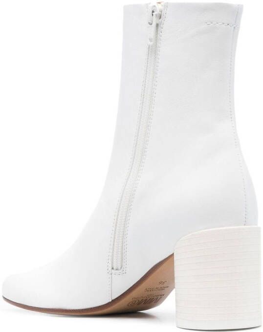 MM6 Maison Margiela Anatomic 70mm leather boots White