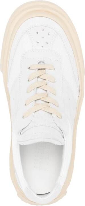 MM6 Maison Margiela numbers-motif leather sneakers White