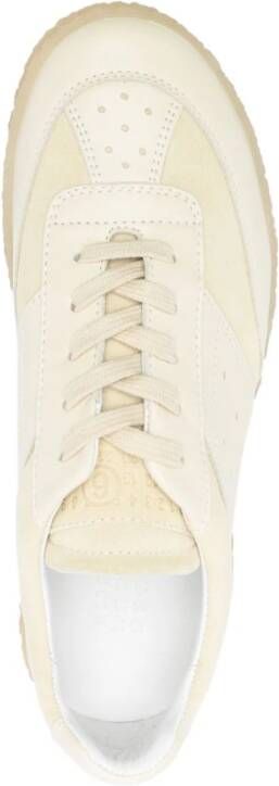 MM6 Maison Margiela numbers-patch leather snekaers Neutrals