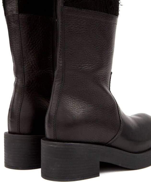 MM6 Maison Margiela panelled buckled leather boots Black