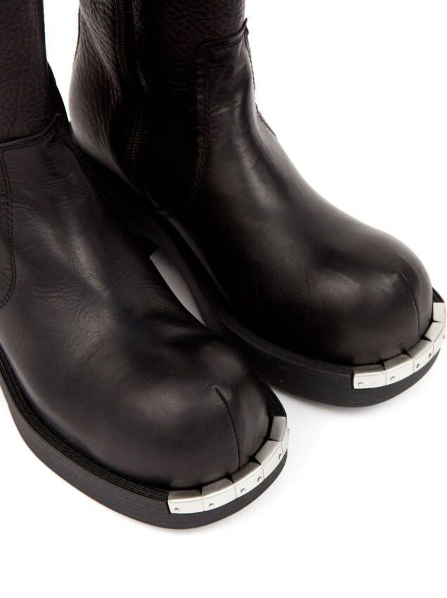 MM6 Maison Margiela panelled buckled leather boots Black