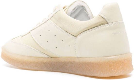 MM6 Maison Margiela Replica panelled leather sneakers Neutrals
