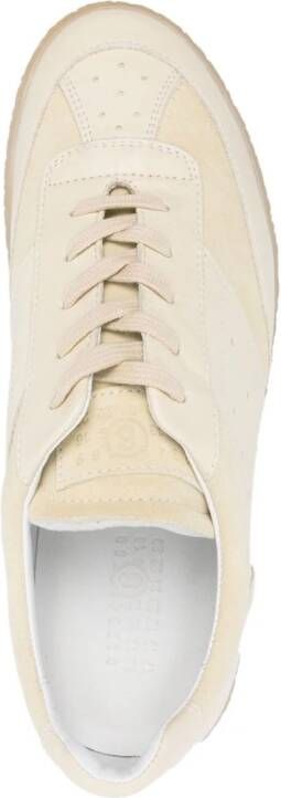 MM6 Maison Margiela Replica panelled leather sneakers Neutrals
