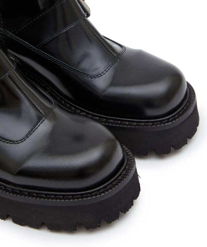 MM6 Maison Margiela buckle-detail leather ankle boots Black