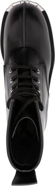 MM6 Maison Margiela round-toe leather boots Black