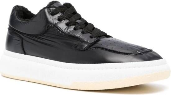 MM6 Maison Margiela shearling-lining patent leather sneakers Black