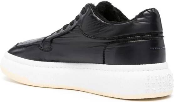 MM6 Maison Margiela shearling-lining patent leather sneakers Black