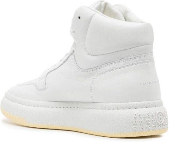 MM6 Maison Margiela square-toe leather high-top sneakers White