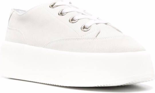 MM6 Maison Margiela suede flatform sneakers White