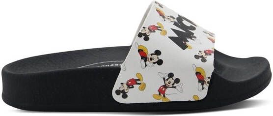 Moa Kids Mikey cartoon-print slides White