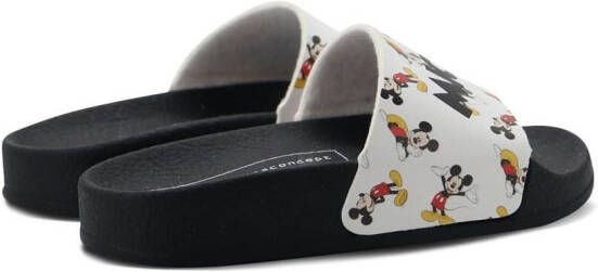 Moa Kids Mikey cartoon-print slides White