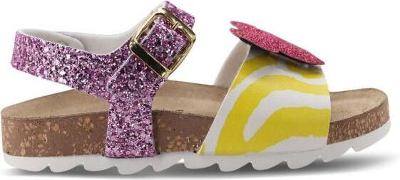 Moa Kids Minnie-motif glittered sandals Pink