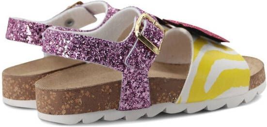 Moa Kids Minnie-motif glittered sandals Pink
