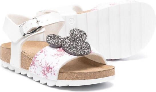 Moa Kids x Disney glitter-appliqué sandals White