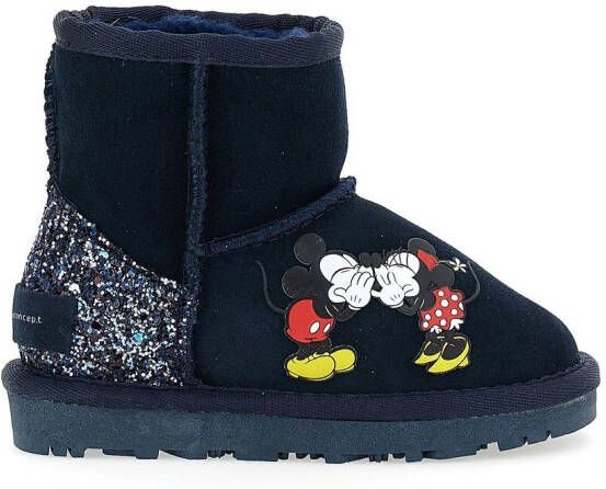 Moa Kids x Disney Mickey + Minnie ankle boots Blue