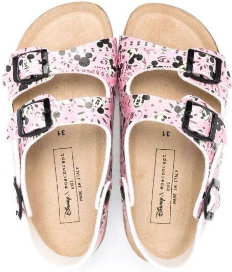 Moa Kids x Disney Mickey Mouse-print sandals Pink