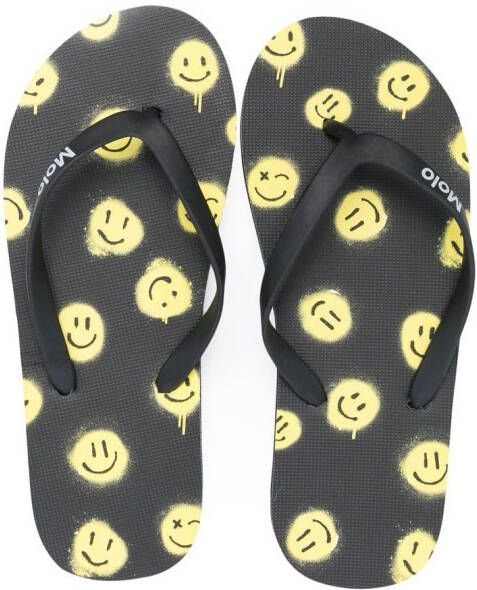 Molo Smiley-print flip-flops Black