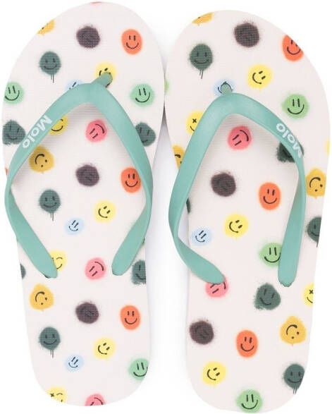 Molo Smiley-print flip-flops Neutrals