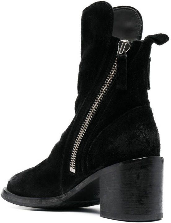 Moma 70mm burnished-effect suede ankle boots Black