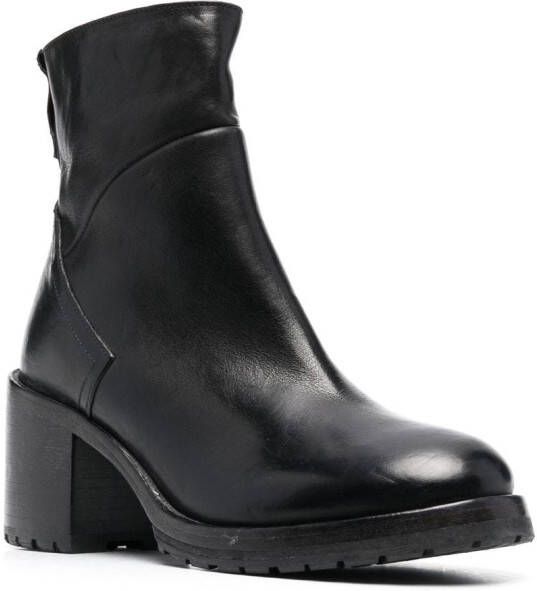 Moma 80mm heeled leather ankle boots Black