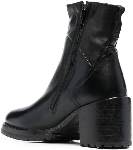 Moma 80mm heeled leather ankle boots Black