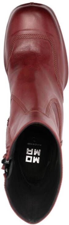 Moma 90mm leather boots Red