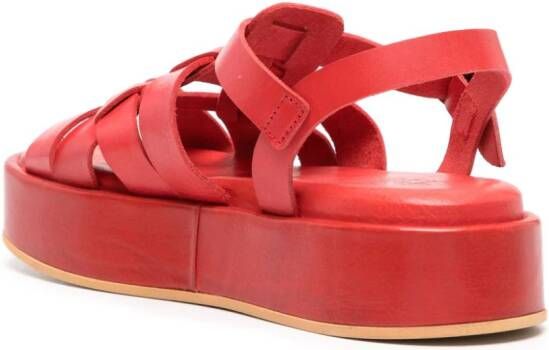 Moma Arizona Raw leather sandals Red