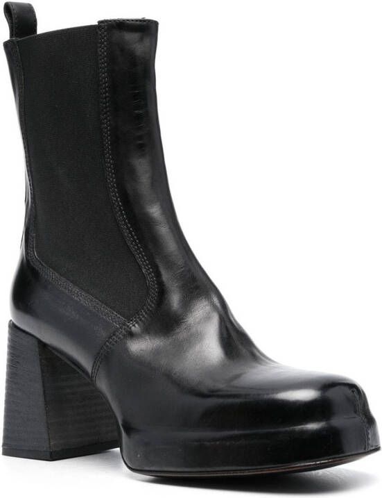 Moma block-heel leather boots Black