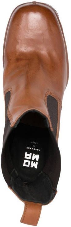 Moma block-heel leather boots Brown