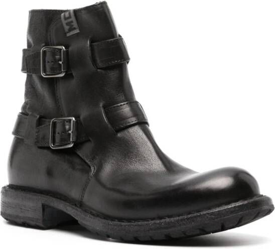 Moma buckle-fastening calf leather boots Black