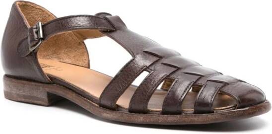 Moma caged leather sandals Brown