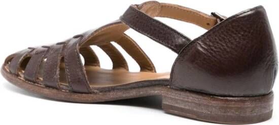 Moma caged leather sandals Brown