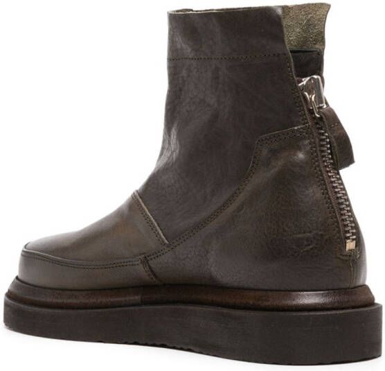 Moma faded cal leather ankle boots Brown