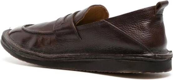 Moma grained-leather penny loafers Brown