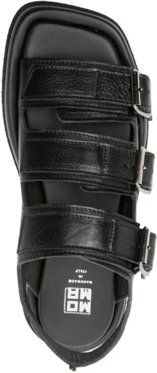 Moma Lux buckled leather sandals Black
