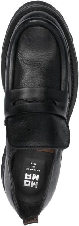 Moma Mocassino penny-slot leather loafers Black