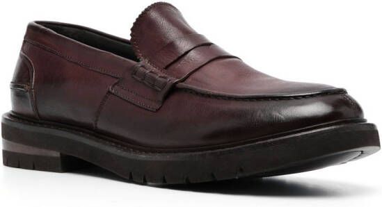 Moma Nairobi penny-slot leather loafers Brown
