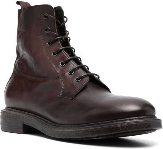 Moma Polacco lace-up leather boots Brown