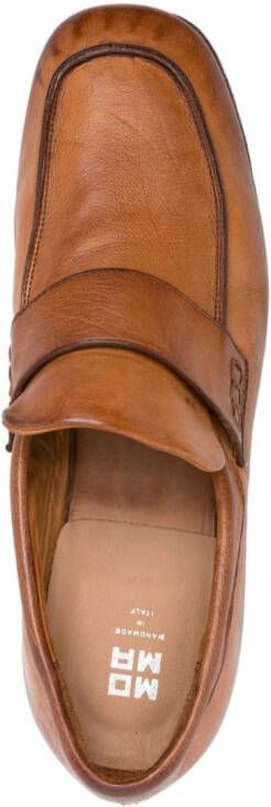 Moma strap-detail leather loafers Brown
