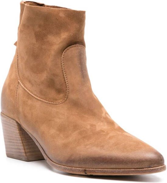 Moma suede panelled ankle boots Brown