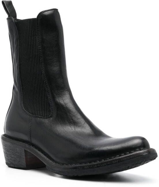 Moma pointed-toe ankle leather boots Black