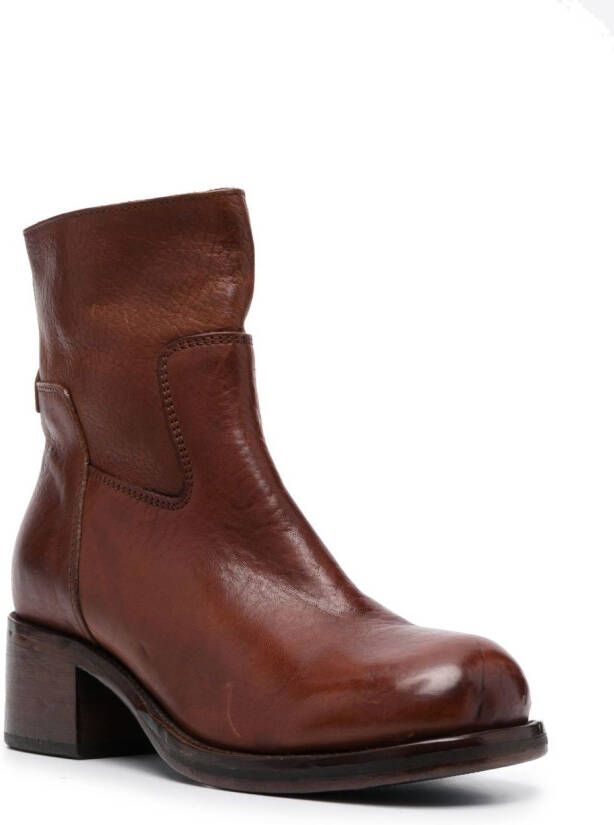 Moma Tronchetto leather ankle boots Brown
