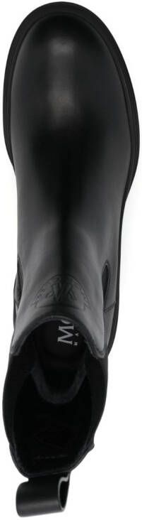 Moncler 90mm block-heel leather boots Black