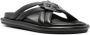 Moncler Bell crossover-strap leather slides Black - Thumbnail 2