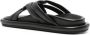 Moncler Bell crossover-strap leather slides Black - Thumbnail 3