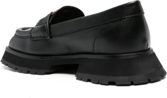 Moncler Bell leather loafers Black