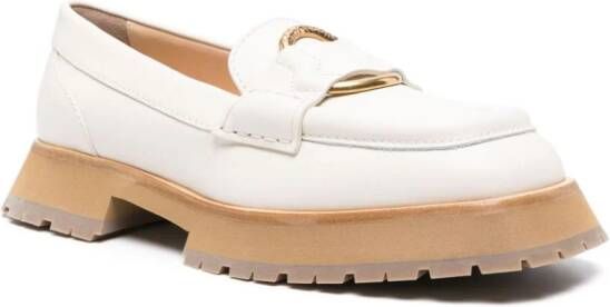 Moncler Bell leather loafers Neutrals