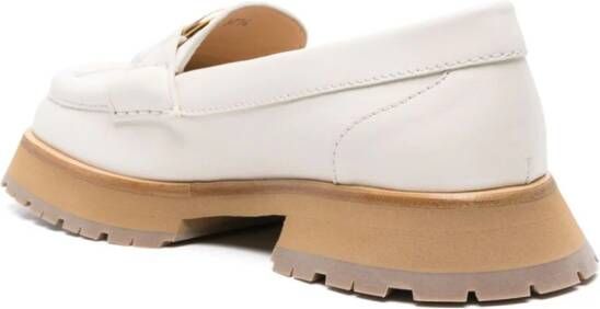 Moncler Bell leather loafers Neutrals