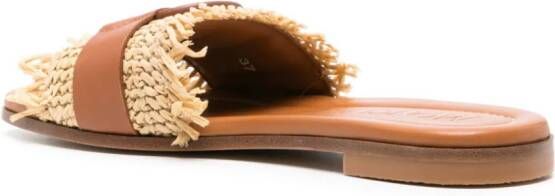 Moncler Bell leather slides Neutrals